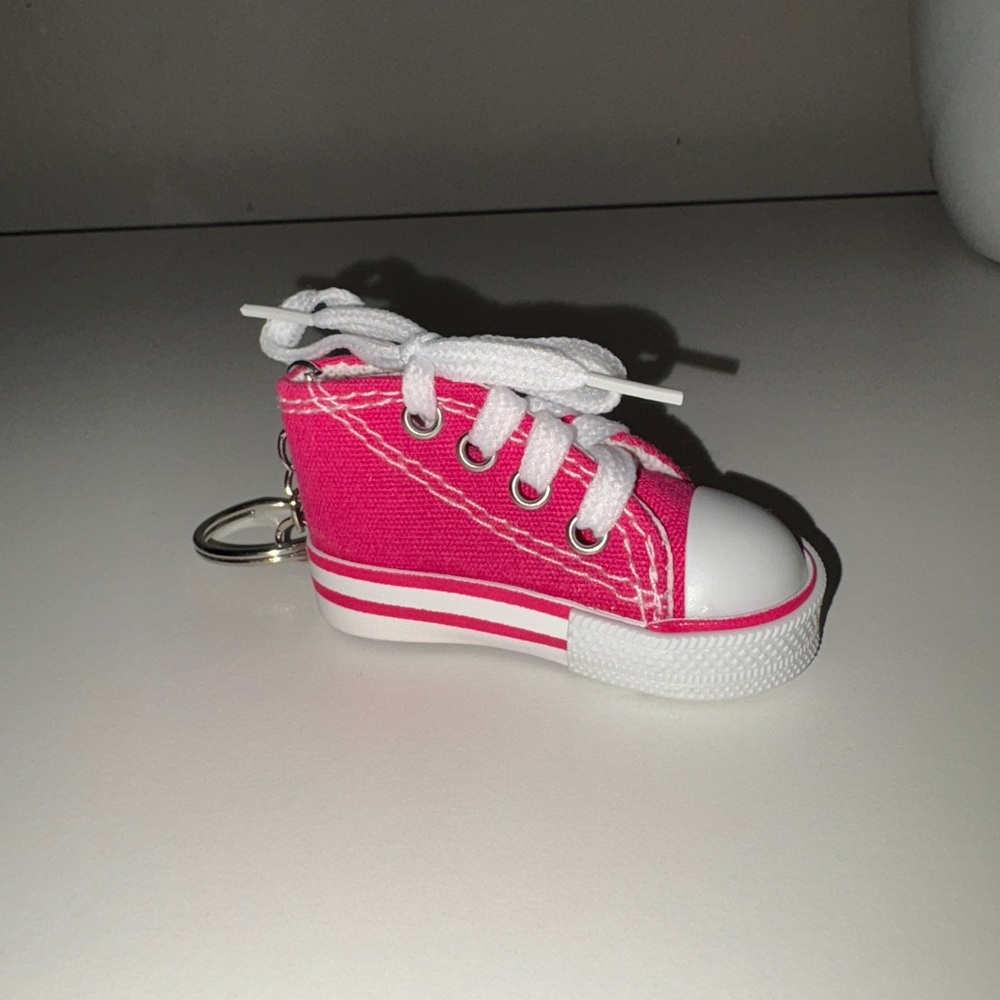 Pink and white Converse sneaker keychain #kawaii #Shoe #keychain